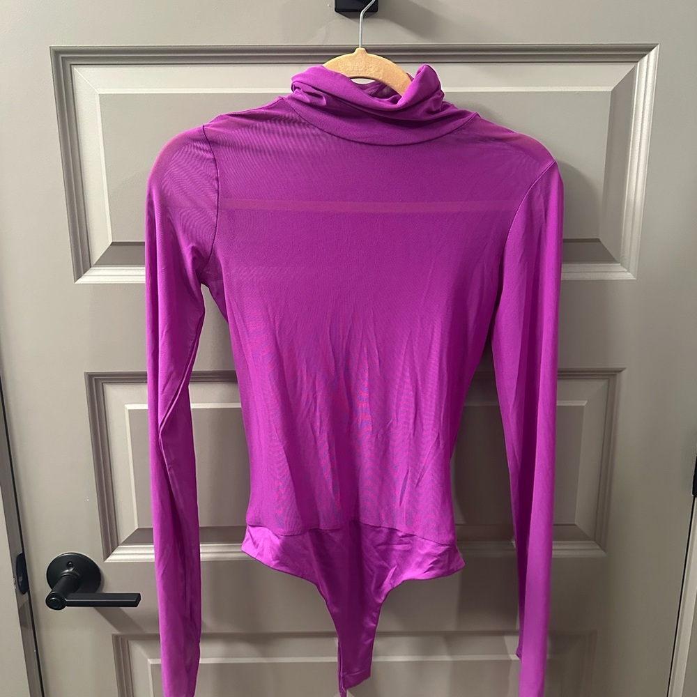 AFRM Vibrant Pink Long Sleeve Bodysuit